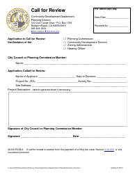 Document preview: Call for Review - City of Newport Beach, California