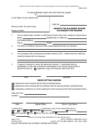 Document preview: Form CN-313 Request for Placement Review and Request for Hearing - Alaska