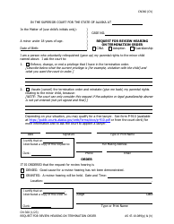 Document preview: Form CN-360 Request for Review Hearing on Termination Order - Alaska