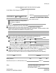 Document preview: Form CIV-702 Affidavit of Additional Service - Alaska