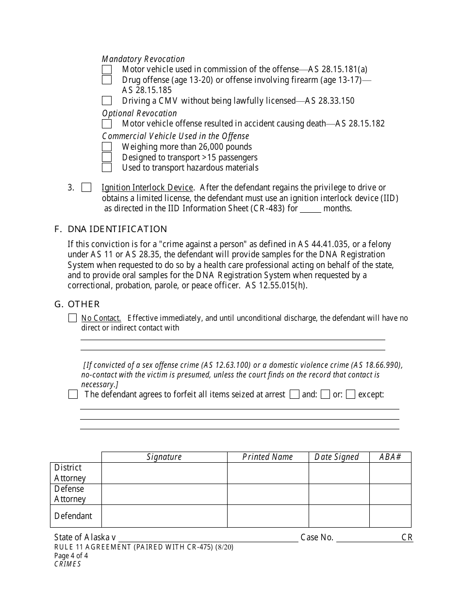 Form CR 475 Fill Out Sign Online and Download Fillable PDF Alaska