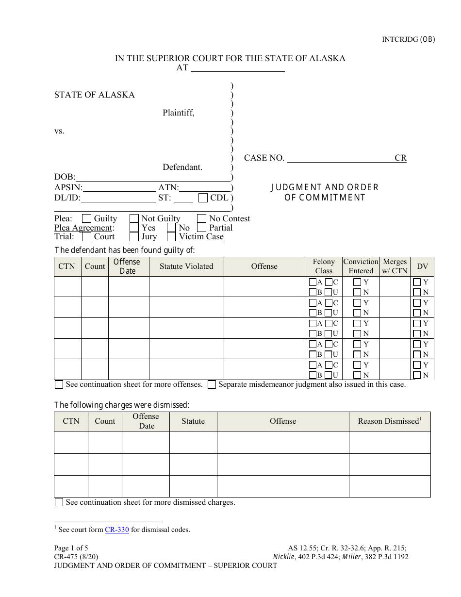 Form CR-475 Rule 11 Agreement - Alaska, Page 5