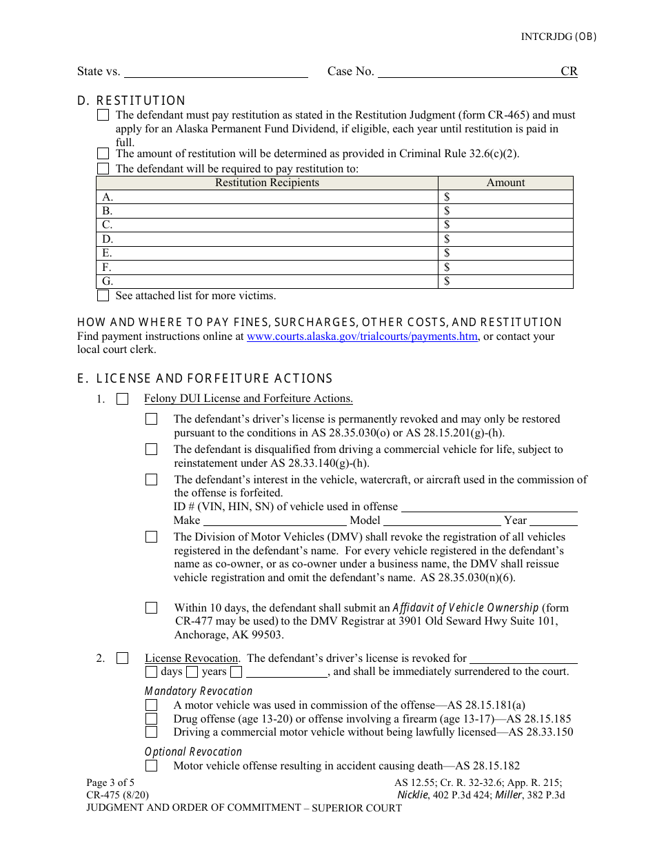 Form CR-475 Rule 11 Agreement - Alaska, Page 7