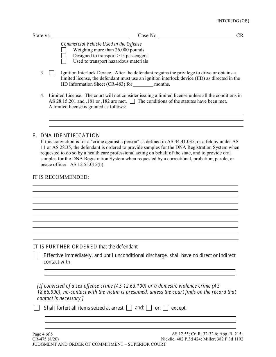 Form CR-475 Rule 11 Agreement - Alaska, Page 8