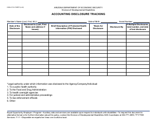 Document preview: Form DDD-2171A Accounting Disclosure Tracking - Arizona