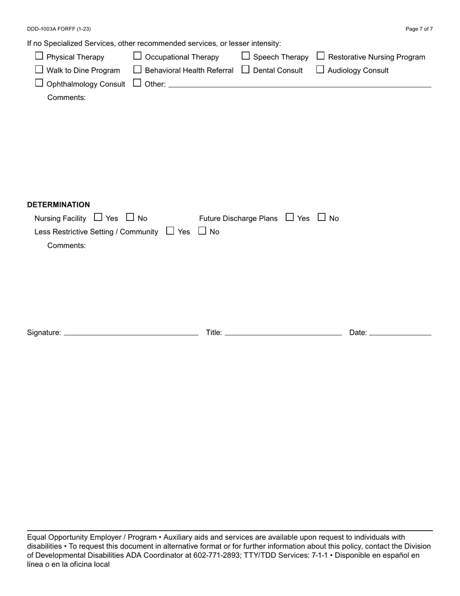 Form DDD-1003A - Fill Out, Sign Online and Download Fillable PDF ...