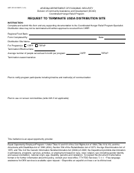 Document preview: Form HRP-1017A Request to Terminate Usda Distribution Site - Arizona