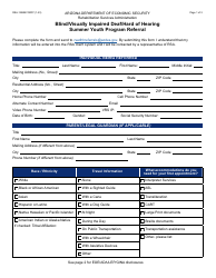 Document preview: Form RSA-1298B Blind/Visually Impaired Deaf/Hard of Hearing Summer Youth Program Referral - Arizona