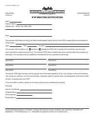 Document preview: Form GCI-1033A Ifsp Meeting Notification - Arizona