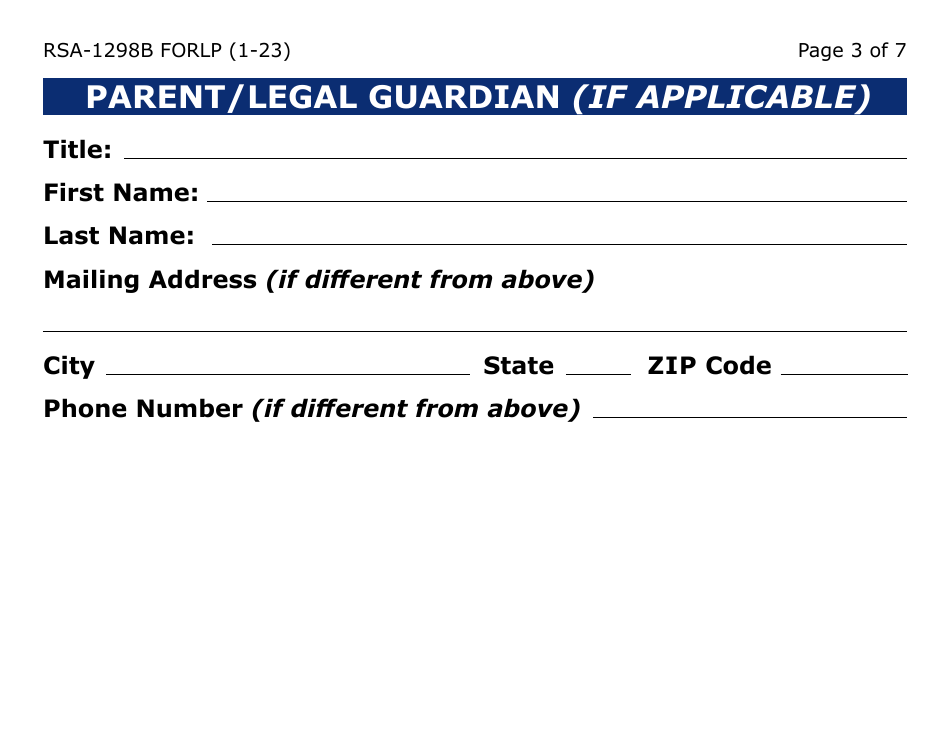 Form RSA-1298B-LP Blind / Visually Impaired Deaf / Hard of Hearing Summer Youth Program Referral (Large Print) - Arizona, Page 3