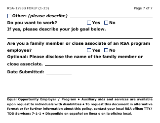 Form RSA-1298B-LP Blind/Visually Impaired Deaf/Hard of Hearing Summer Youth Program Referral (Large Print) - Arizona, Page 7