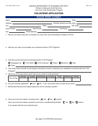 Form AAA-1180A Volunteer Application - Arizona