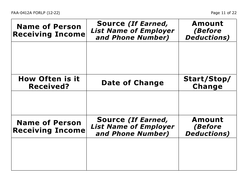 Form FAA-0412A-LP Change Report (Large Print) - Arizona, Page 11