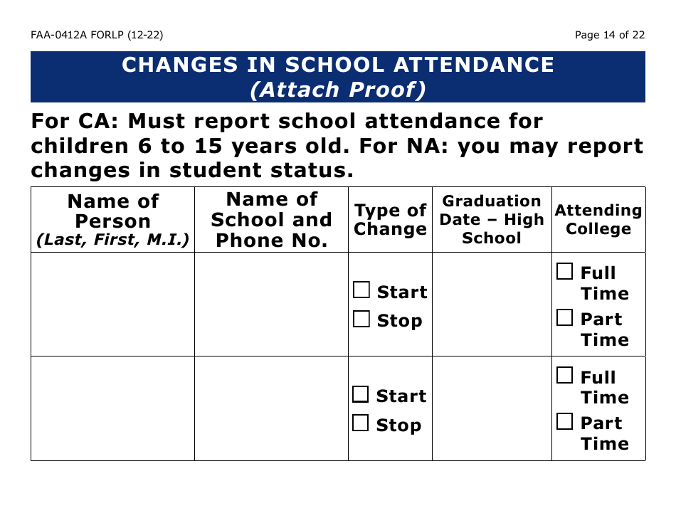Form FAA-0412A-LP Change Report (Large Print) - Arizona, Page 14