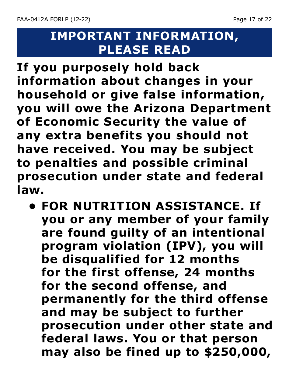 Form FAA-0412A-LP Change Report (Large Print) - Arizona, Page 17