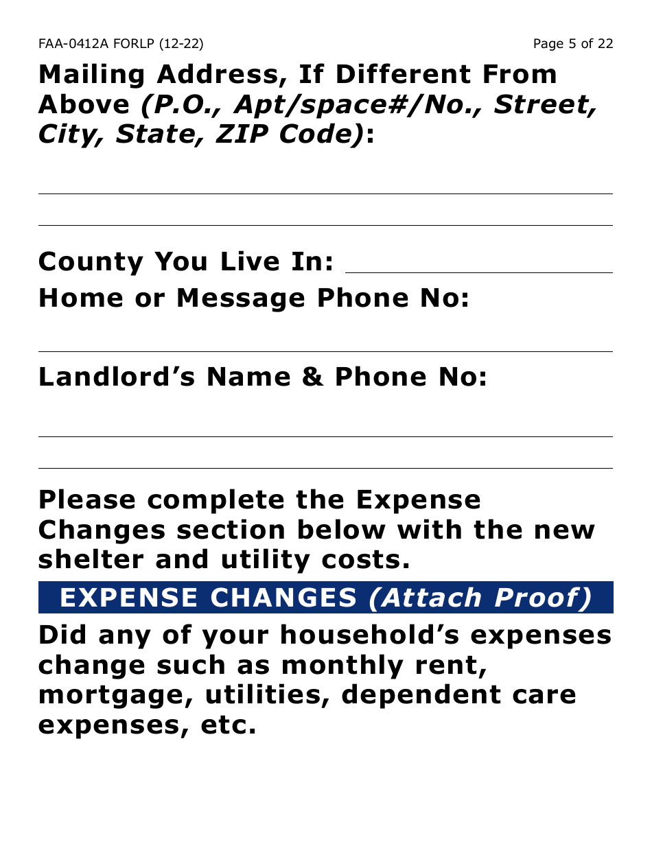 Form FAA-0412A-LP Change Report (Large Print) - Arizona, Page 5