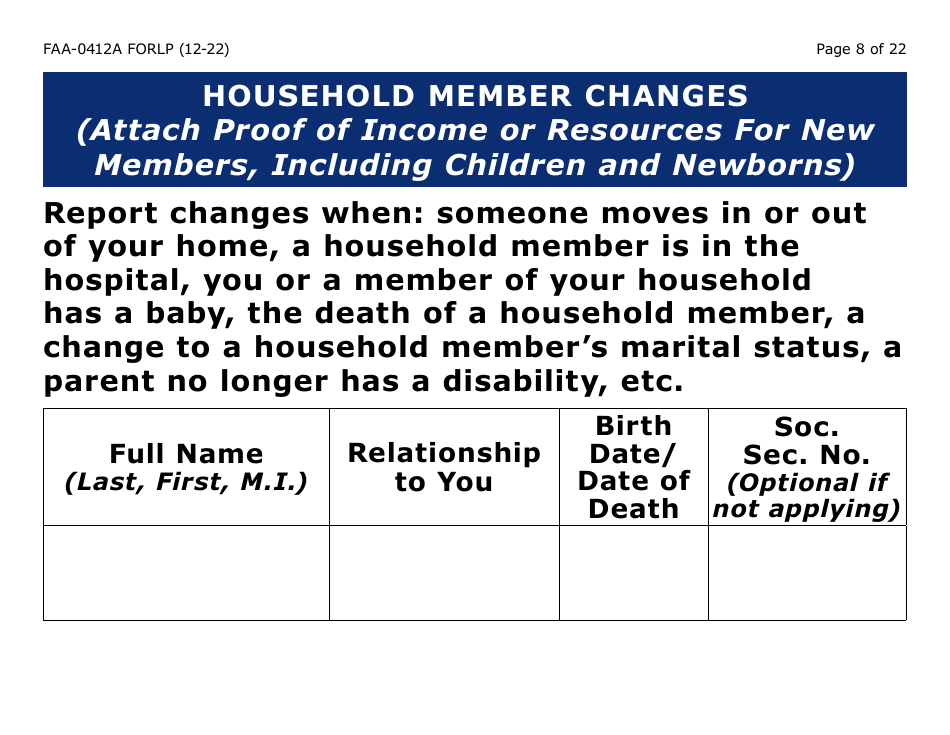 Form FAA-0412A-LP Change Report (Large Print) - Arizona, Page 8