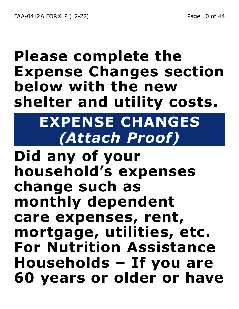 Form FAA-0412A-XLP change Report (Extra Large Print) - Arizona, Page 10