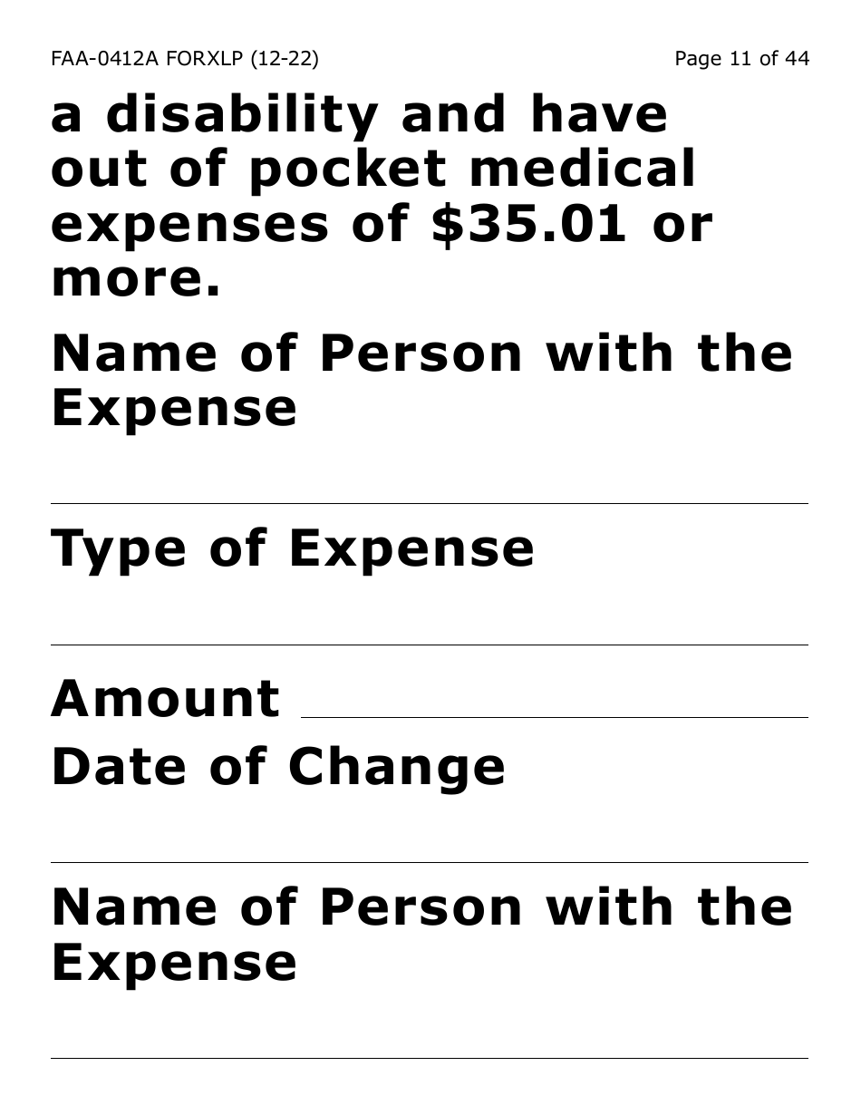 Form FAA-0412A-XLP change Report (Extra Large Print) - Arizona, Page 11