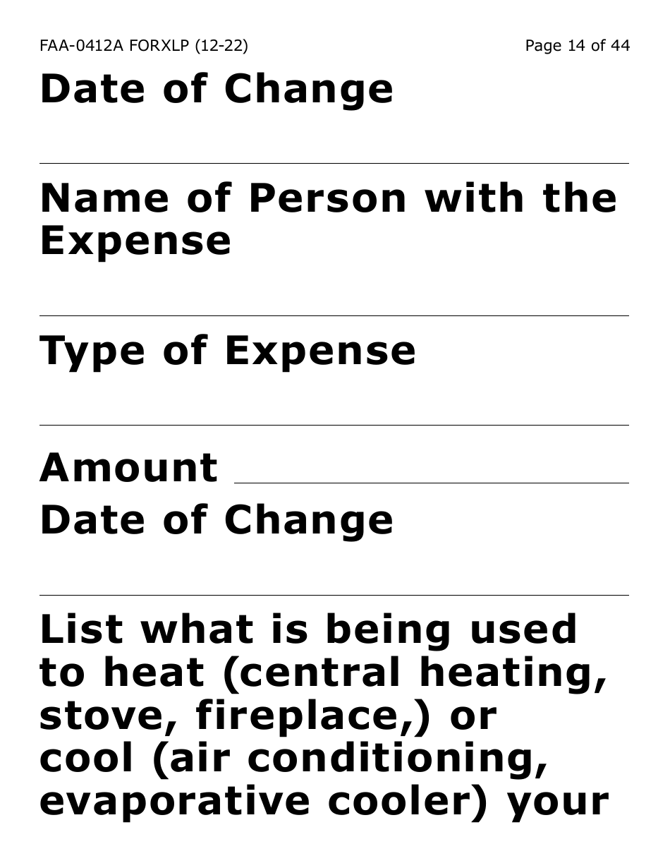 Form FAA-0412A-XLP change Report (Extra Large Print) - Arizona, Page 14