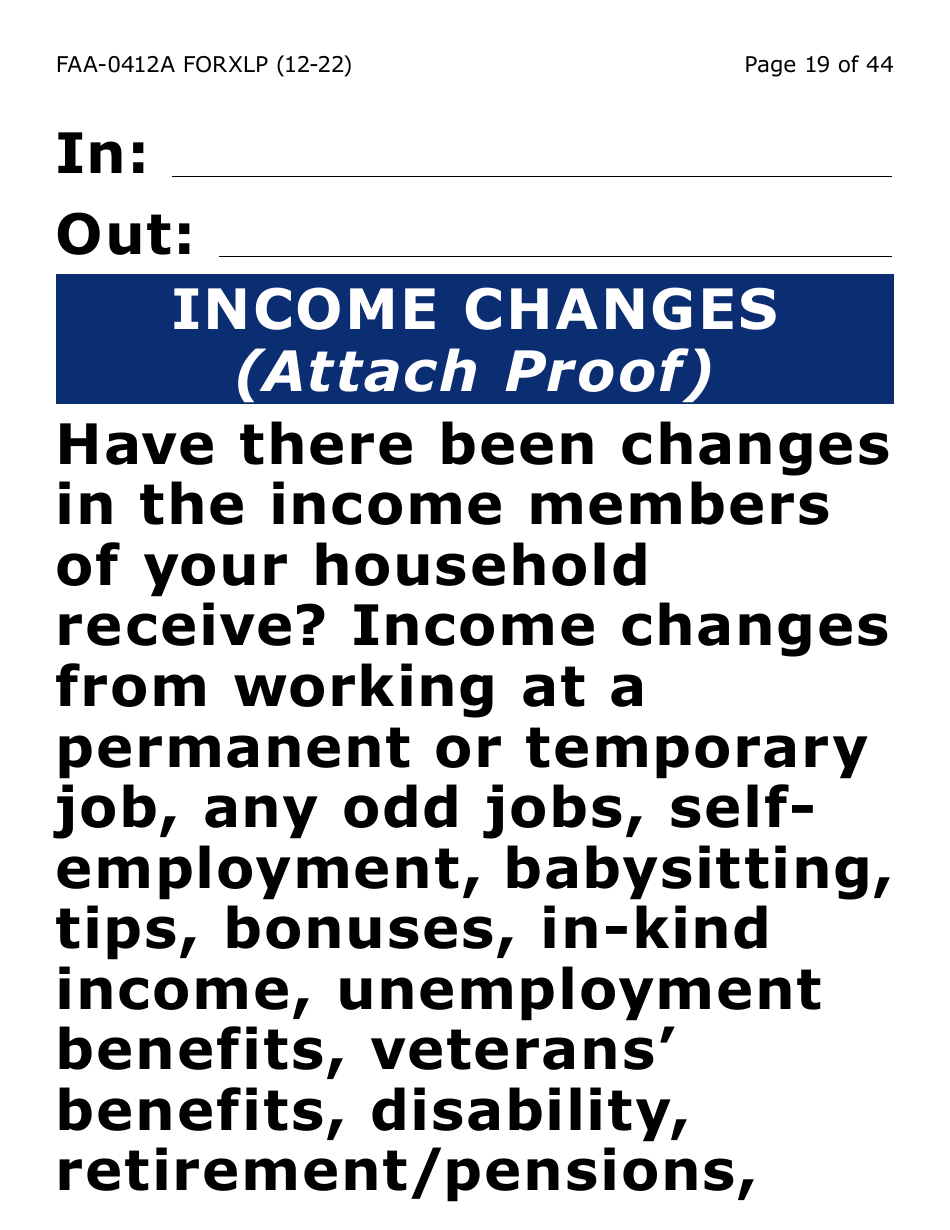 Form FAA-0412A-XLP change Report (Extra Large Print) - Arizona, Page 19