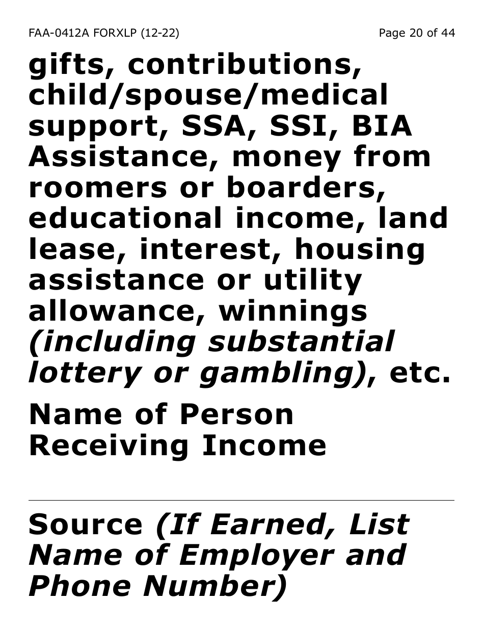 Form FAA-0412A-XLP change Report (Extra Large Print) - Arizona, Page 20