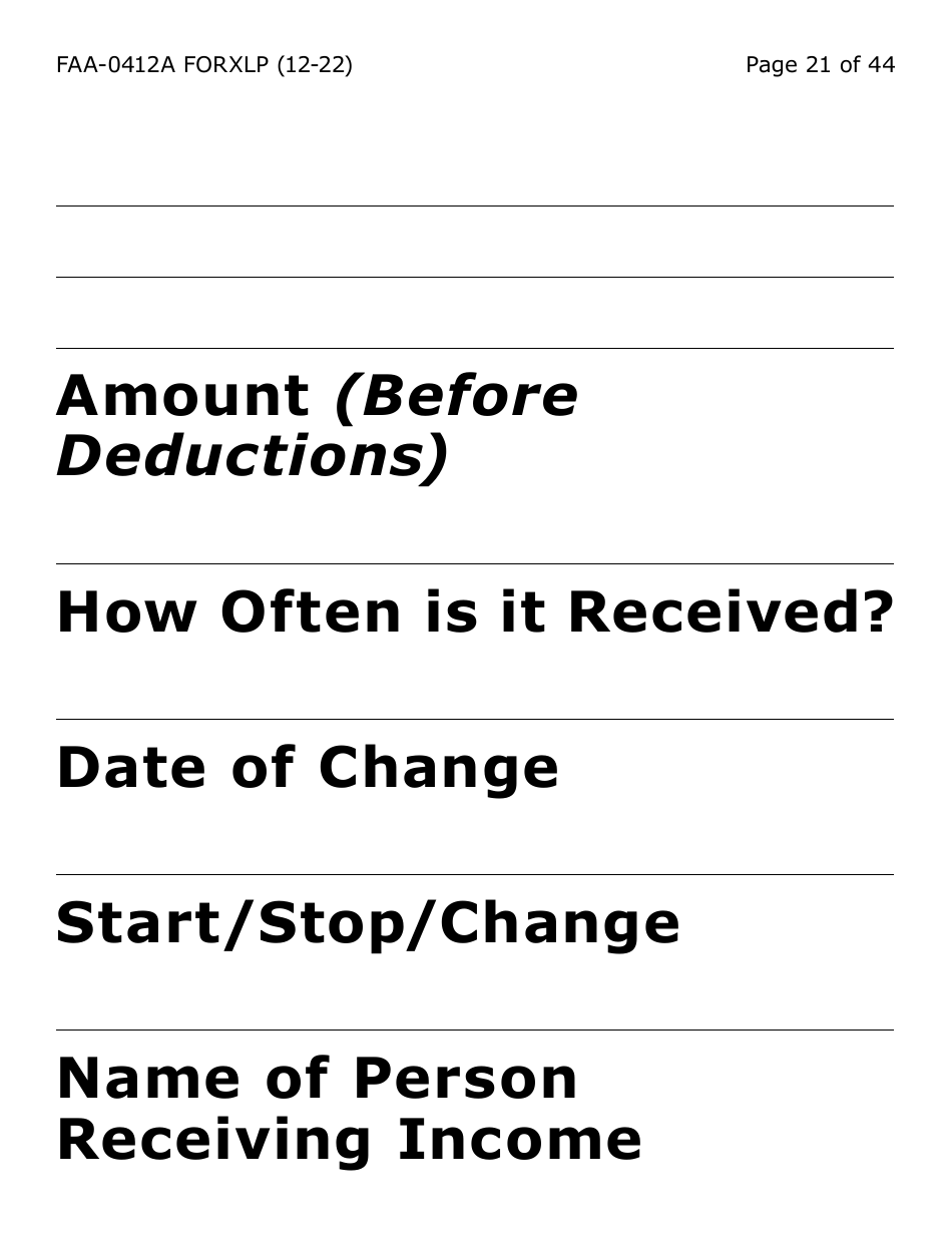 Form FAA-0412A-XLP change Report (Extra Large Print) - Arizona, Page 21