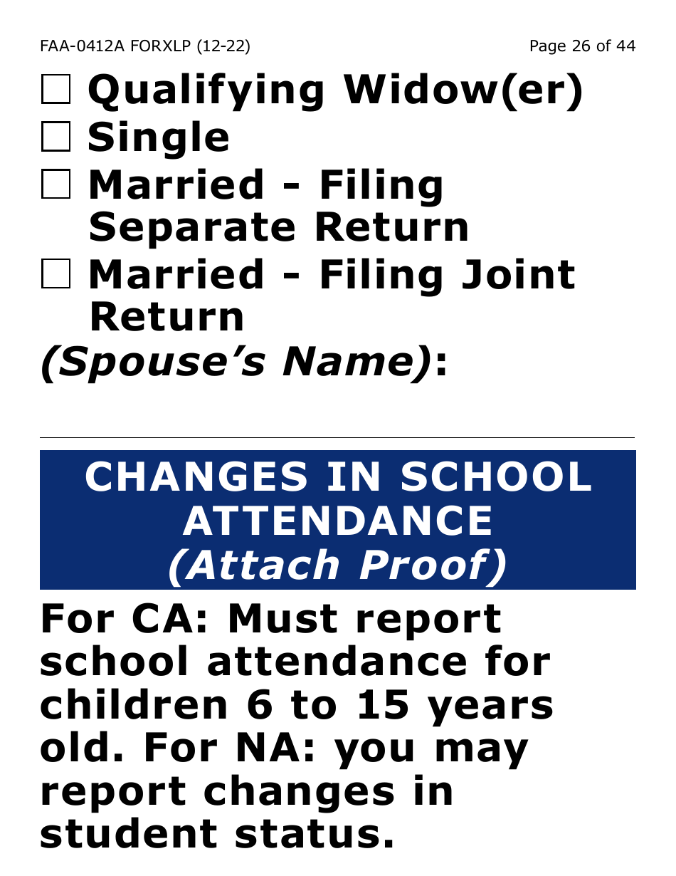 Form FAA-0412A-XLP change Report (Extra Large Print) - Arizona, Page 26