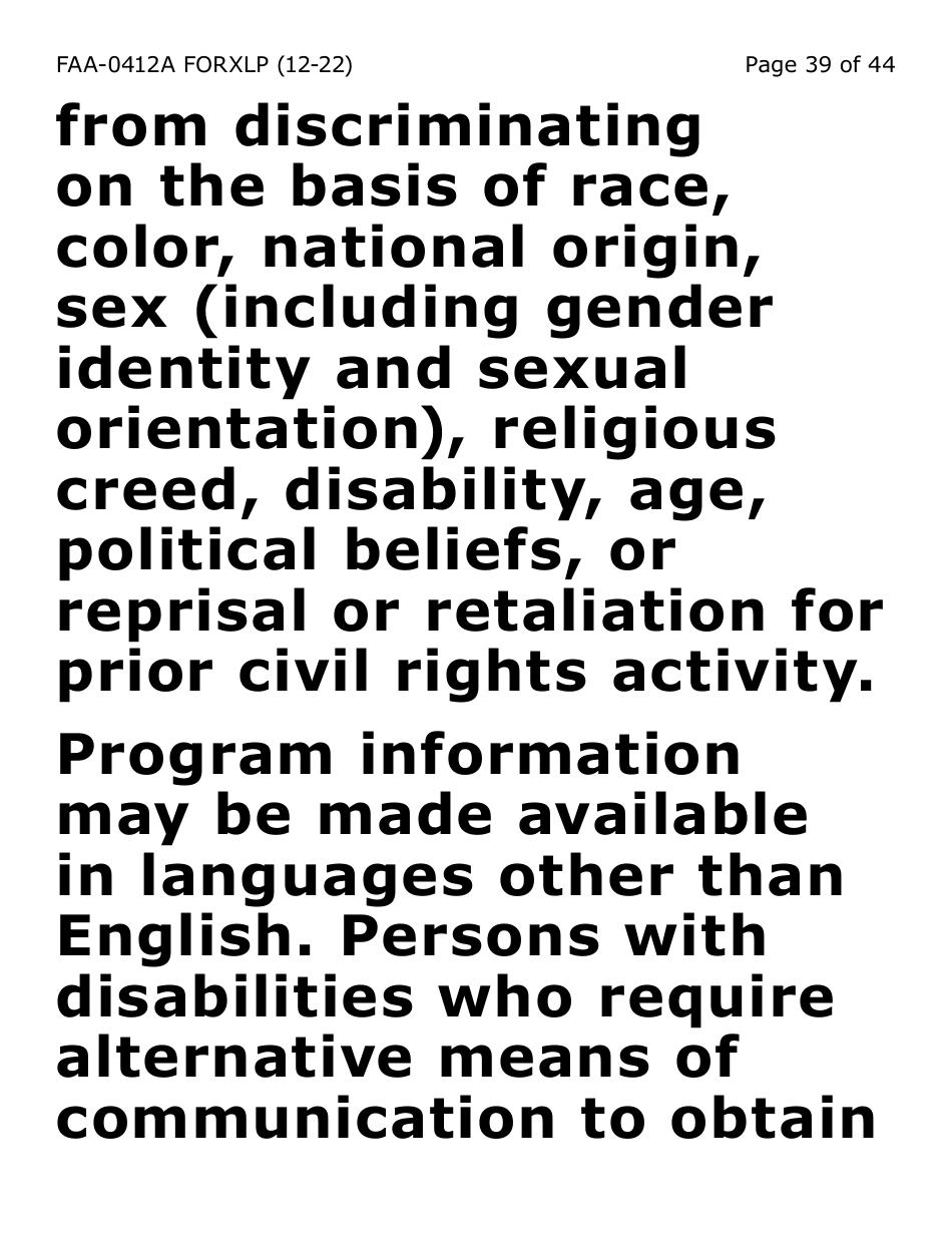 Form FAA-0412A-XLP change Report (Extra Large Print) - Arizona, Page 39