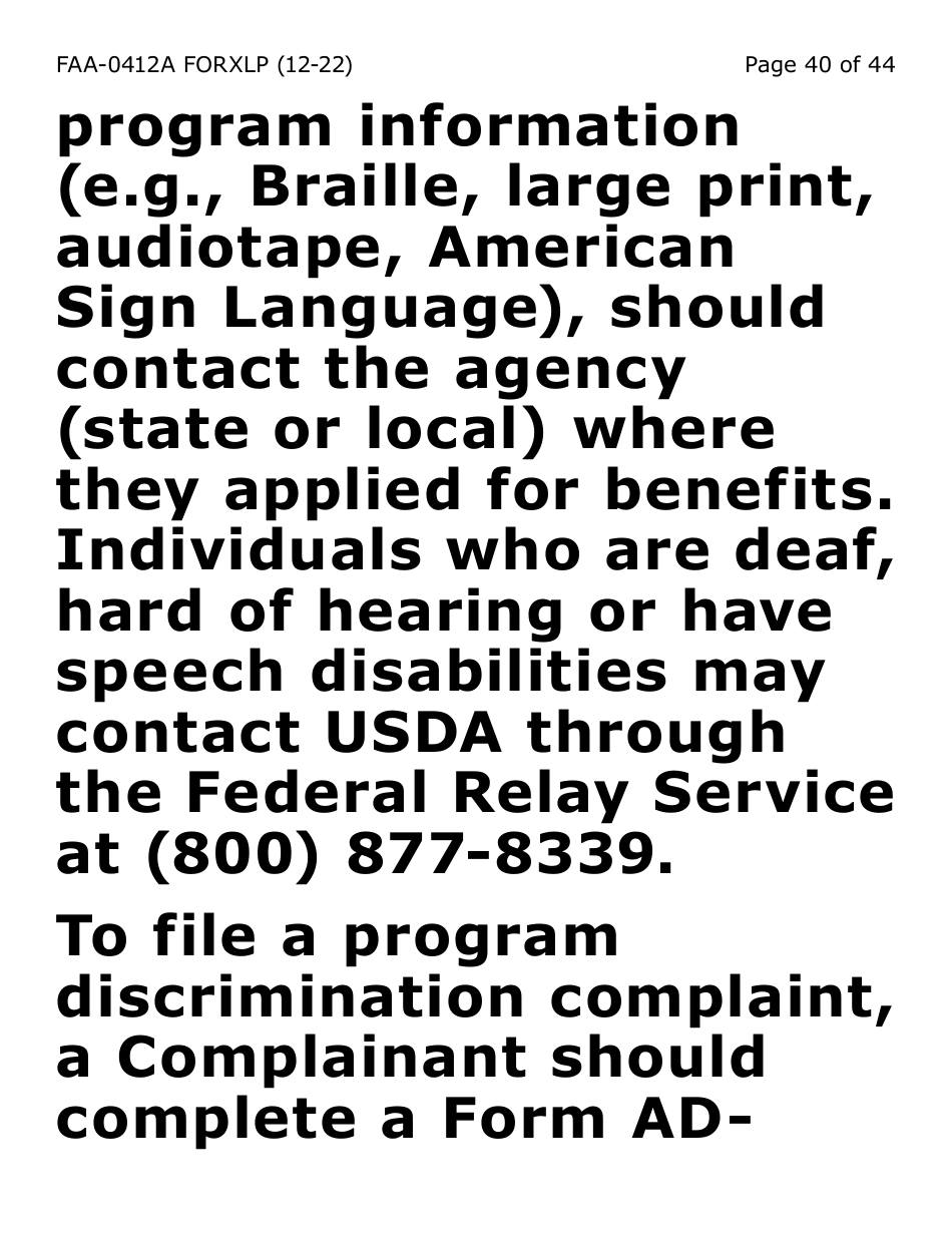 Form FAA-0412A-XLP change Report (Extra Large Print) - Arizona, Page 40