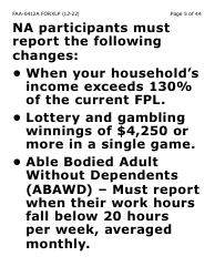 Form FAA-0412A-XLP change Report (Extra Large Print) - Arizona, Page 5