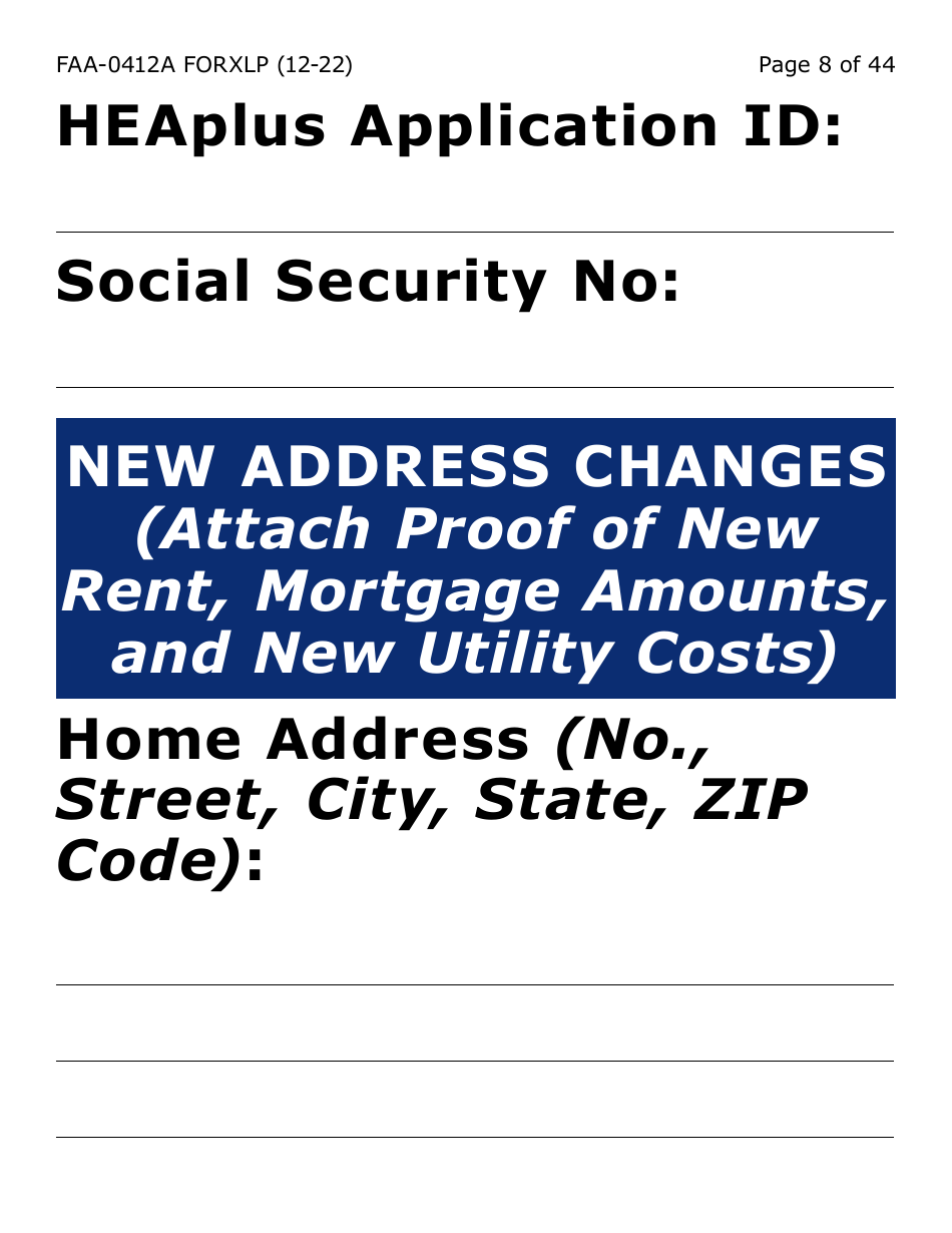 Form FAA-0412A-XLP change Report (Extra Large Print) - Arizona, Page 8