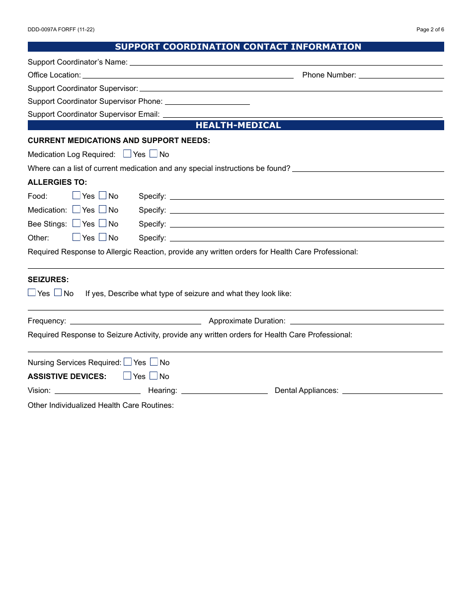 Form DDD-0097A - Fill Out, Sign Online and Download Fillable PDF ...