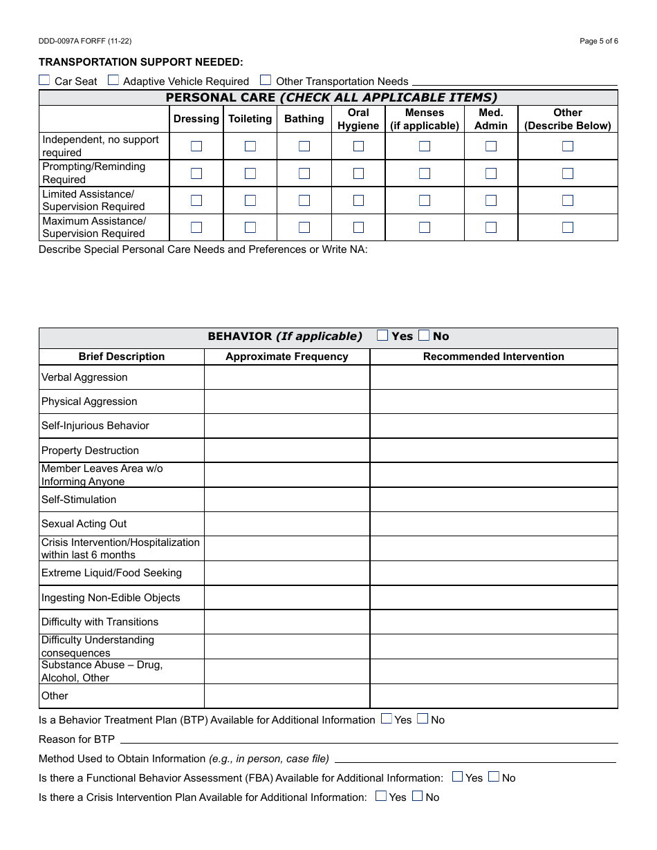 Form DDD-0097A - Fill Out, Sign Online and Download Fillable PDF ...