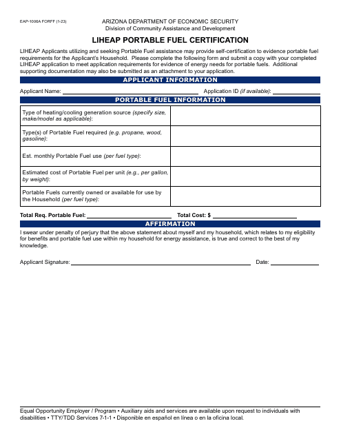 Form EAP-1006A  Printable Pdf