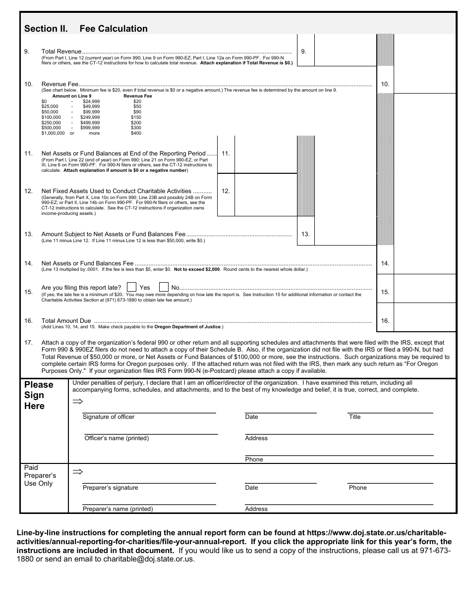 Form CT-12 Charitable Activities Form for Oregon Charities - Oregon, Page 2