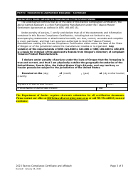 Escrow Compliance Certificate and Affidavit (Non-participating Manufacturer) - Oregon, Page 3