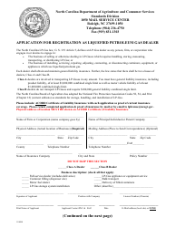Document preview: Application for Registration as Liquefied Petroleum Gas Dealer - North Carolina