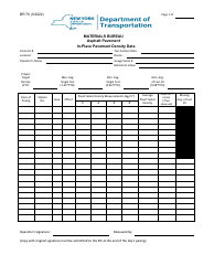 Document preview: Form BR70 Asphalt Pavement in-Place Pavement Density Data - Pavetracker Density - New York