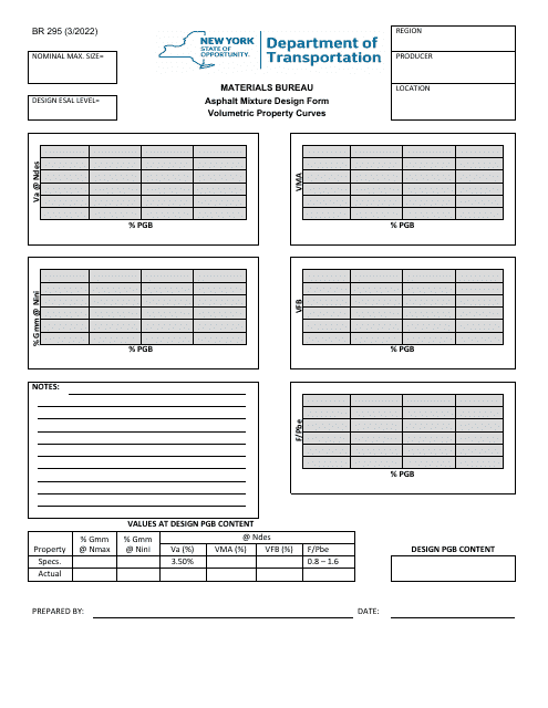 Form BR295  Printable Pdf