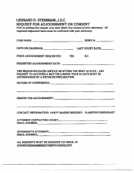 Document preview: Leonard D. Steinman, J.s.c. Request for Adjournment on Consent - New York