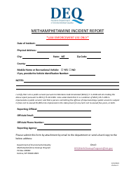 Document preview: Methamphetamine Incident Report - Montana