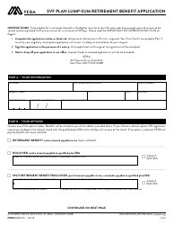Form M50001 Svf Plan Lump-Sum Retirement Benefit Application - Minnesota