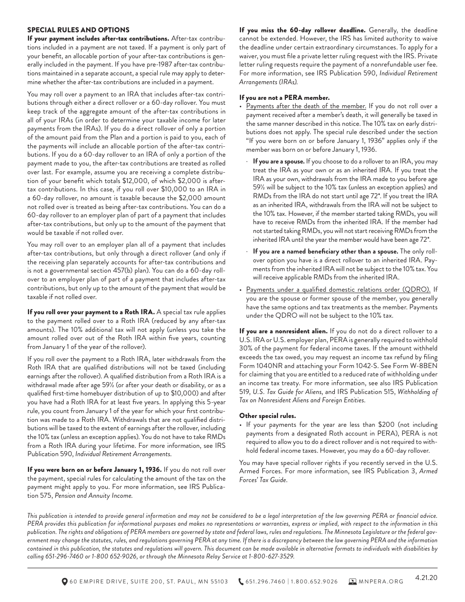 Form M50001 Svf Plan Lump-Sum Retirement Benefit Application - Minnesota, Page 4