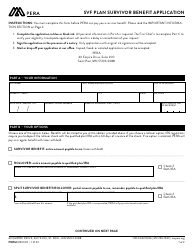 Document preview: Form M50002 Svf Plan Survivor Benefit Application - Minnesota
