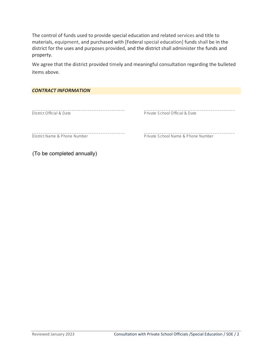 Affirmation of Consultation With Private School Officials and Representatives of Parents - Idaho, Page 2