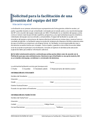 Solicitud Para La Facilitacion De Una Reunion Del Equipo Del Iep - Educacion Especial - Idaho (Spanish)