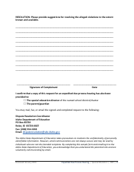 Expedited Due Process Hearing Request Form - Special Education - Idaho, Page 3