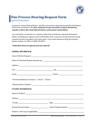 Document preview: Due Process Hearing Request Form - Special Education - Idaho