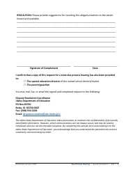 Due Process Hearing Request Form - Special Education - Idaho, Page 3